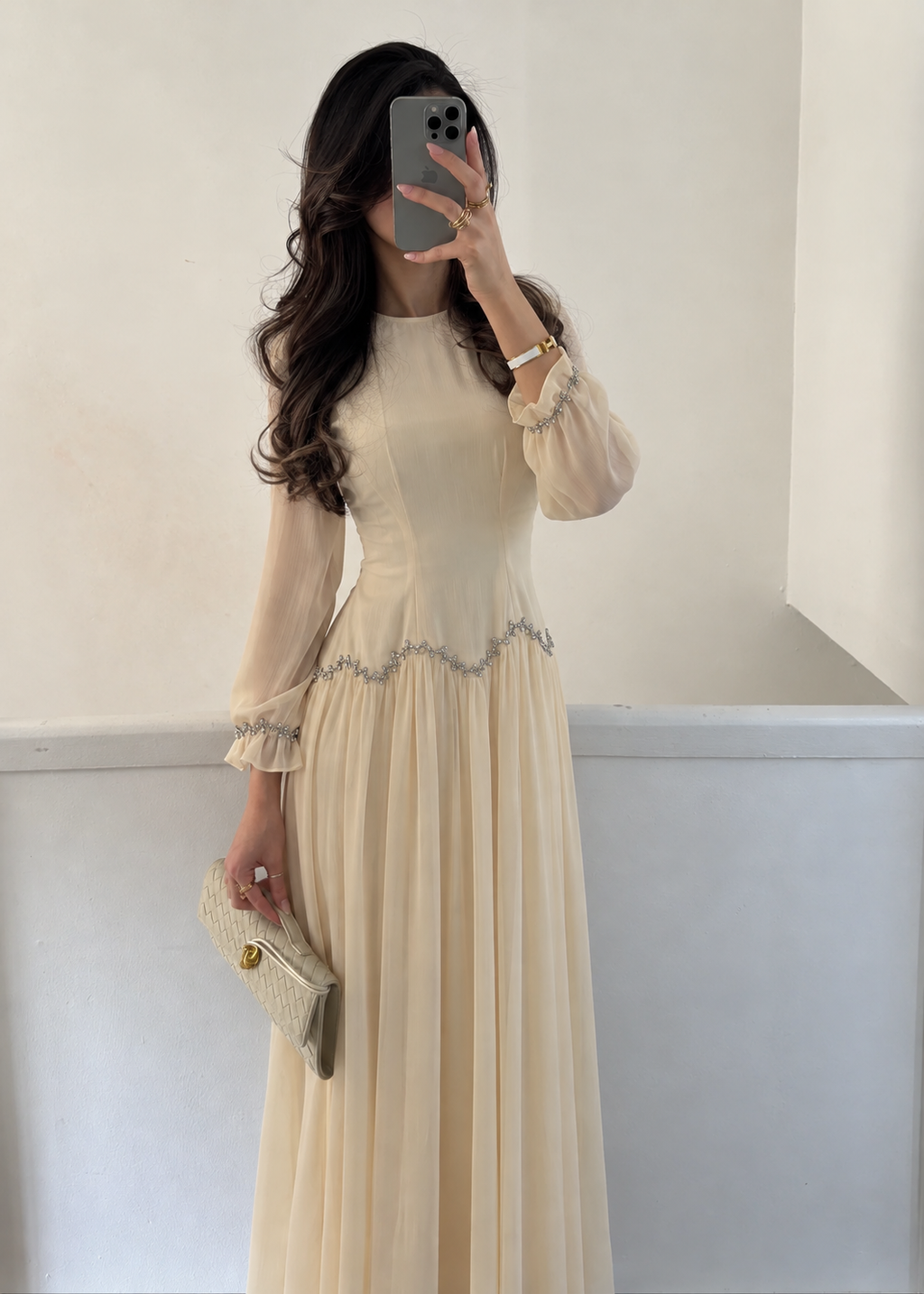 Rania Rüschen-Abaya – Apricot