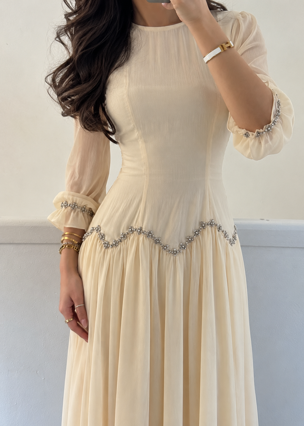 Rania Rüschen-Abaya – Apricot