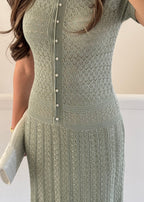 Blanca Strickkleid – Salbeigrün