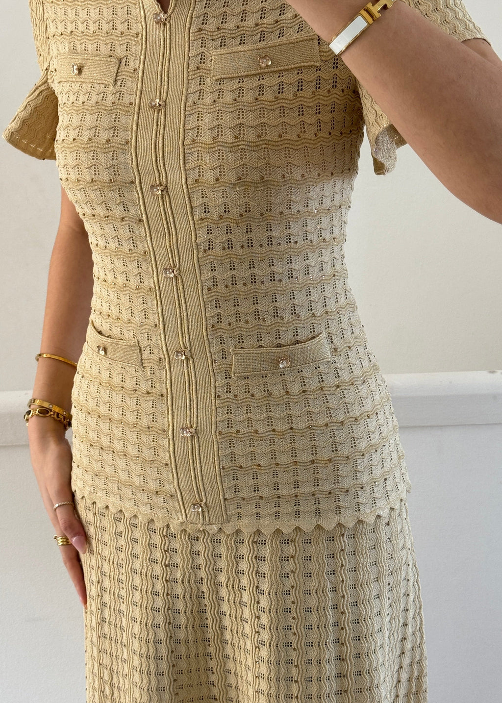 Almaz Strickkleid Beige von SAVIELLA – Ansicht 4
