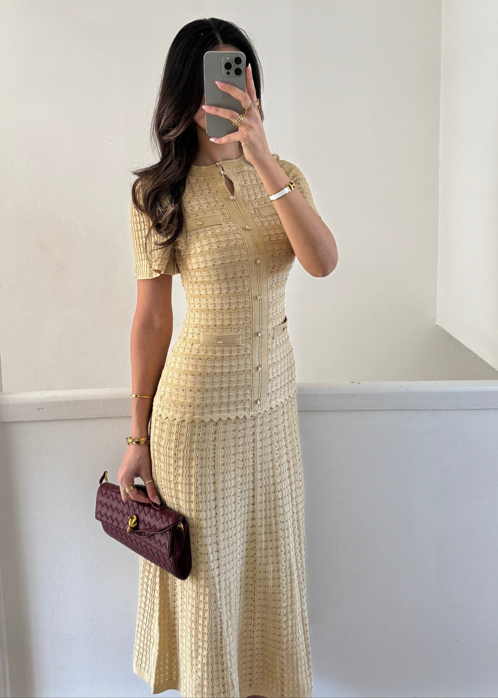 Almaz Strickkleid Beige von SAVIELLA – Ansicht 1