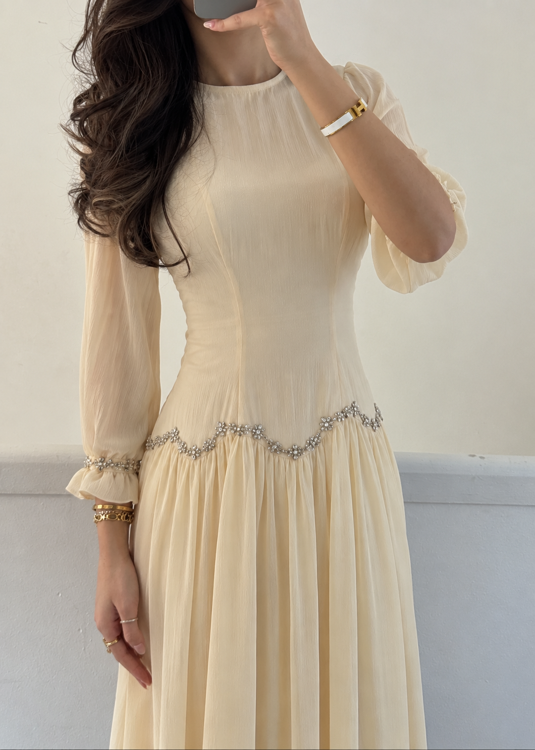 Rania Rüschen-Abaya – Apricot